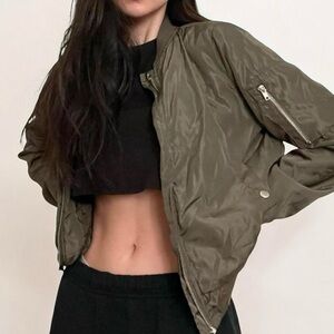 AMBIANCE APPAREL® WOMEN’S SATIN BOMBER JACKET.